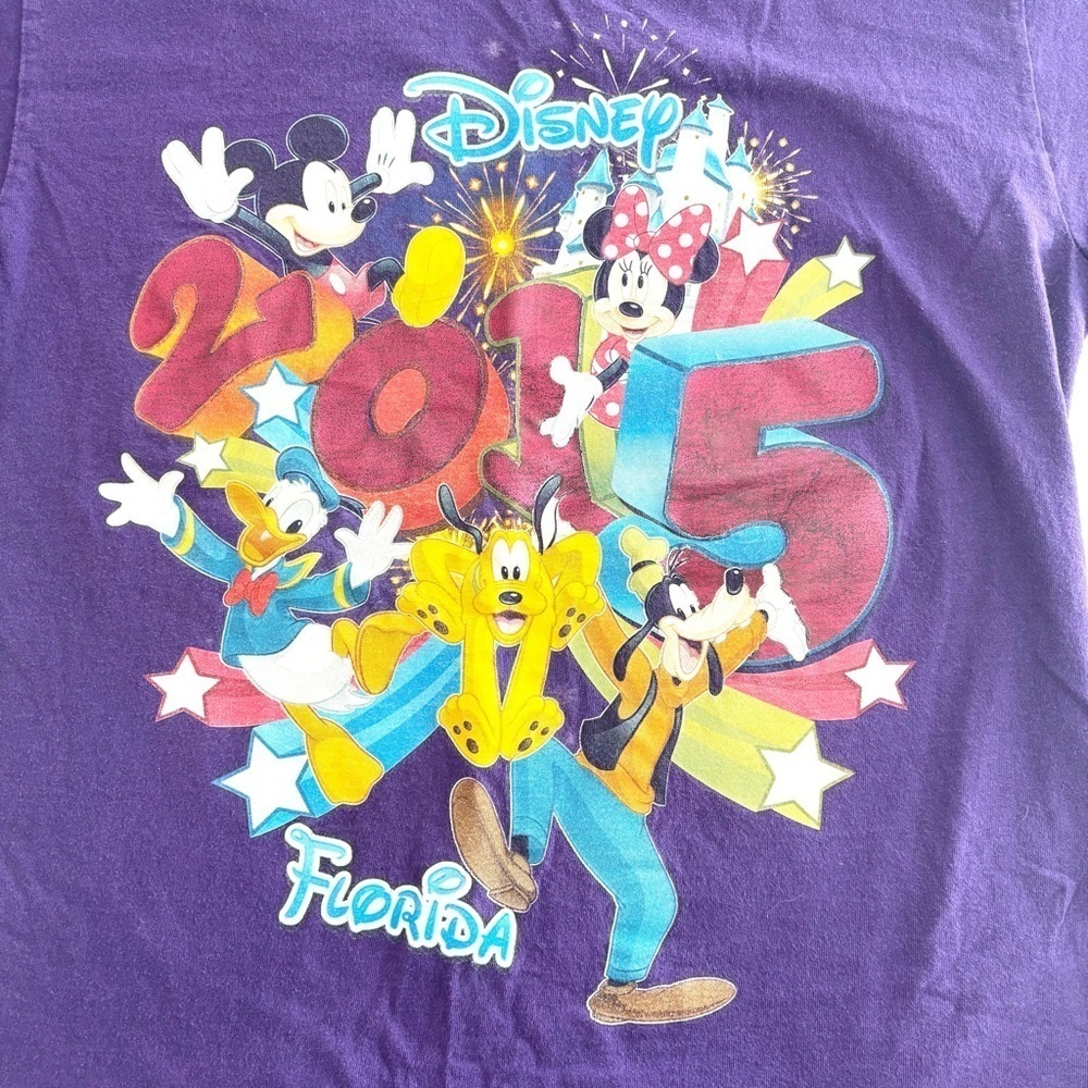 2015 Kids Disney World Florida Fab 5 Purple T-Shirt Size YS (6/8) - Picture 2 of 6
